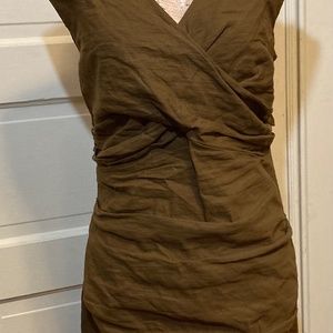 Eileen Fisher Brown Formal Ruched Dress